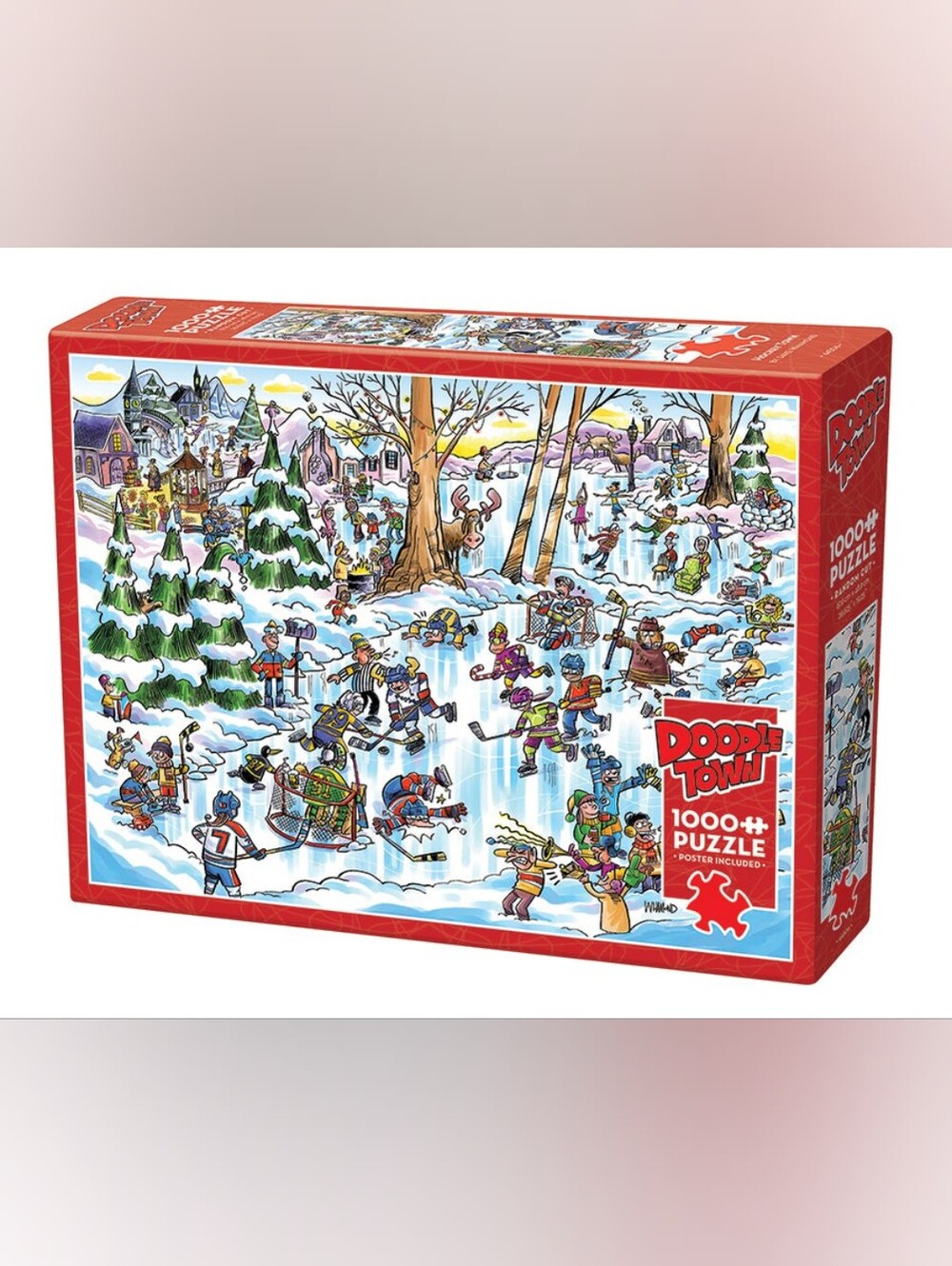 Cobble Hill Doodle Town - Hockey Winter Wonderland 1000-Piece (Brand New)